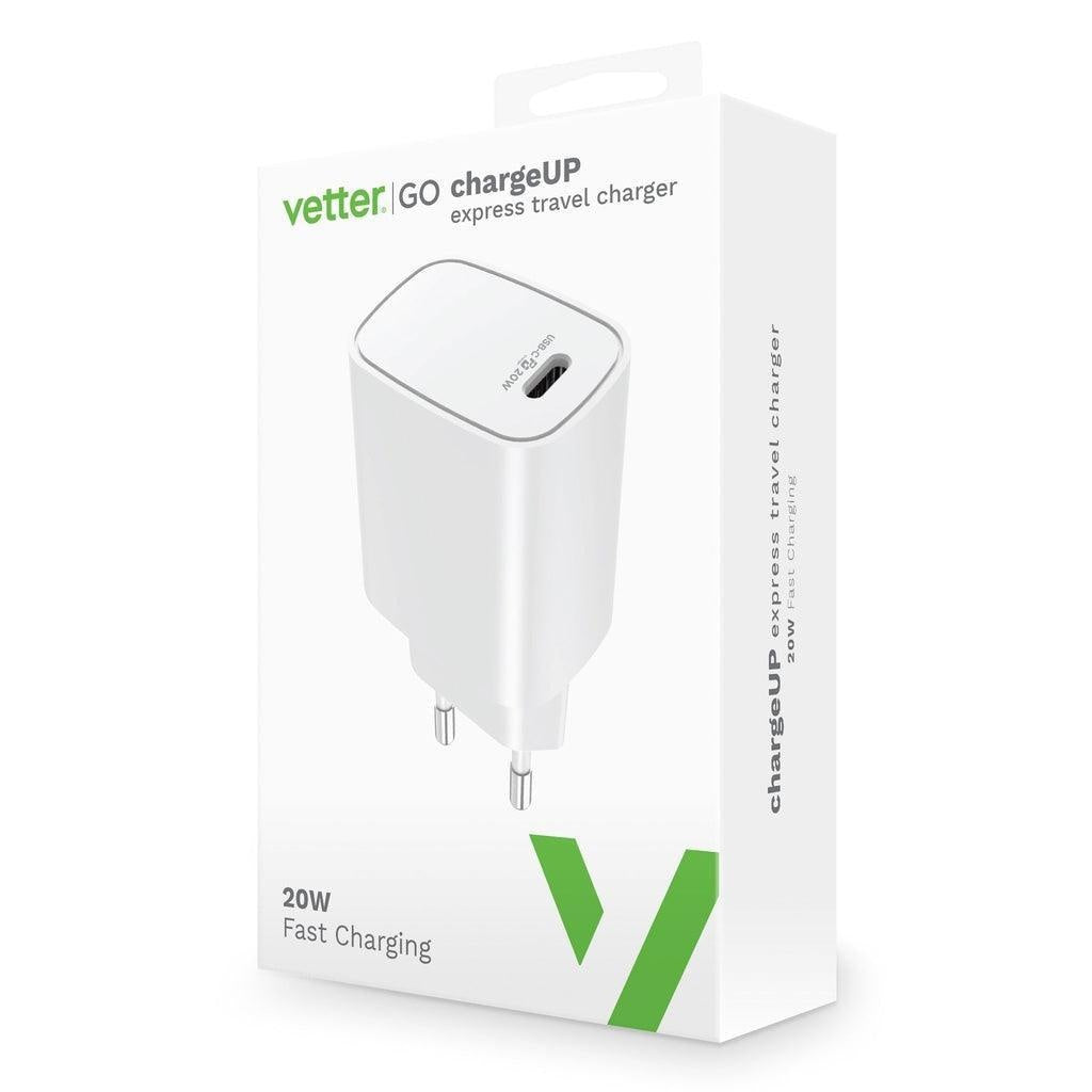 Încărcător Vetter Go USB-C Power Delivery 20W pentru iPhone, Alb