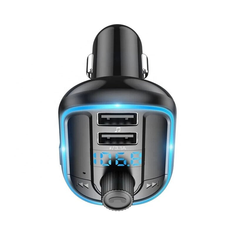 Modulator FM Auto Yesido Y44, Bluetooth 5.0, 2x USB, Display LED - imagine 3