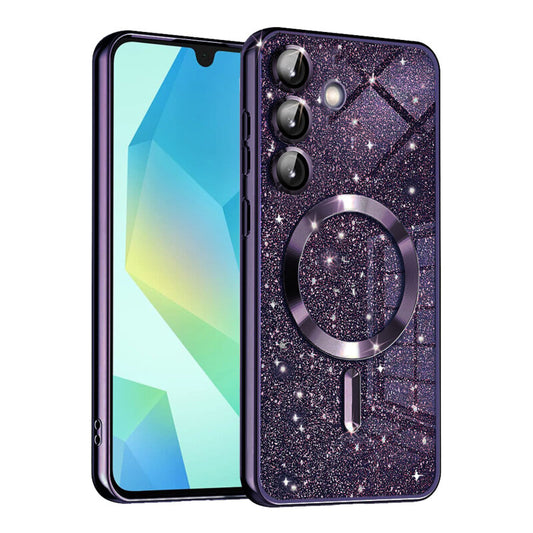 Husa premium Samsung Galaxy A16 4G Techsuit Luxury Glitter MagSafe, mov