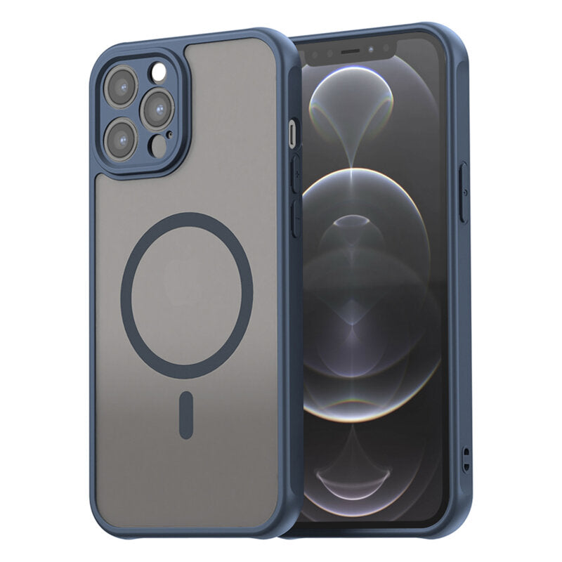 Husa iPhone 12 Pro Techsuit HaloFrost II MagSafe, bleumarin