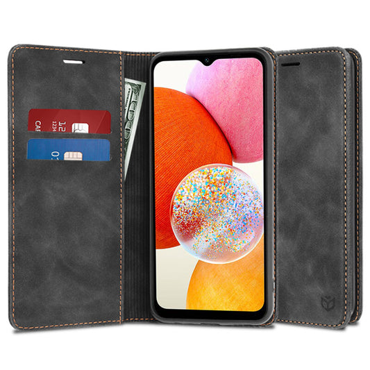 Husa piele Samsung Galaxy A14 4G Techsuit Confy Cover, negru