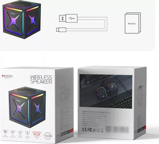 Boxa Portabilă Yesido YSW34, Bluetooth 5.3, TWS, RGB, 500mAh, Negru - imagine 3