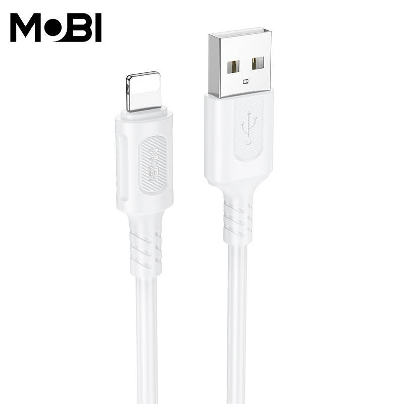 Cablu Date Mobi MC-01 USB-A la Lightning 2.4A, 1m, Alb