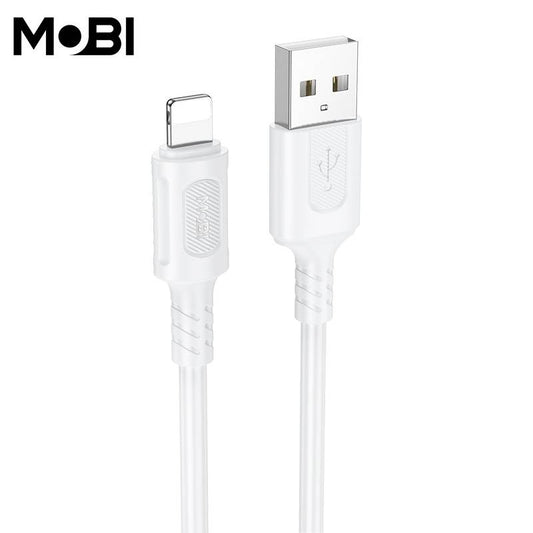 Cablu Date Mobi MC-01 USB-A la Lightning 2.4A, 1m, Alb