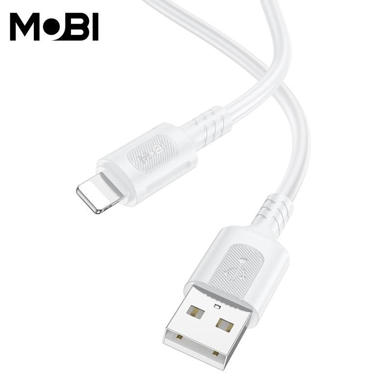 Cablu Date Mobi MC-01 USB-A la Lightning 2.4A, 1m, Alb - imagine 2