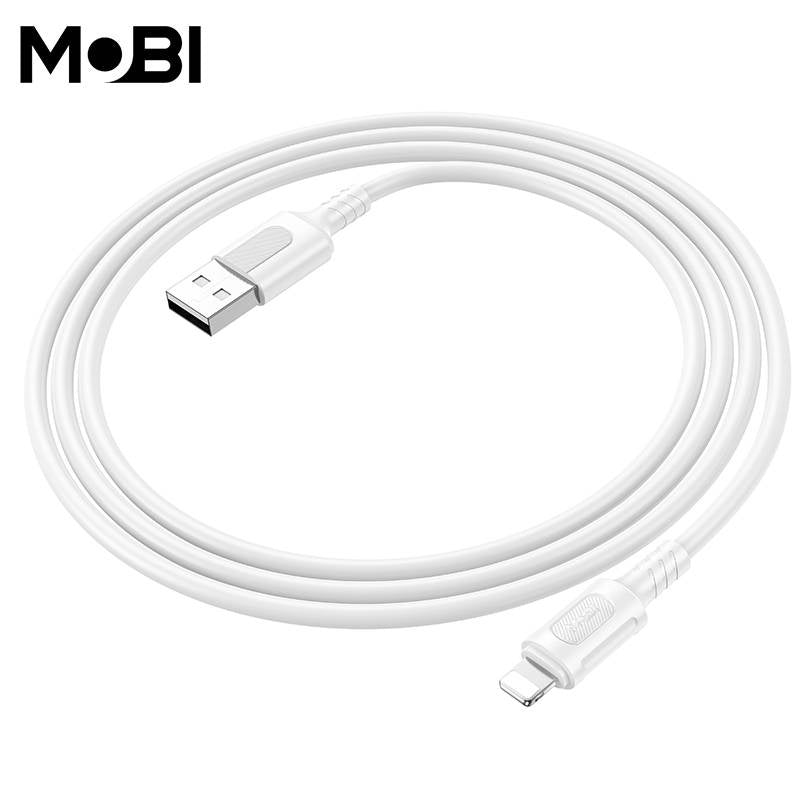 Cablu Date Mobi MC-01 USB-A la Lightning 2.4A, 1m, Alb - imagine 3