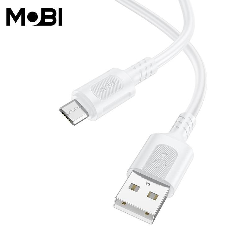 Cablu Date Mobi MC-01 USB-A la MicroUSB 2.4A, 1m, Alb - imagine 2