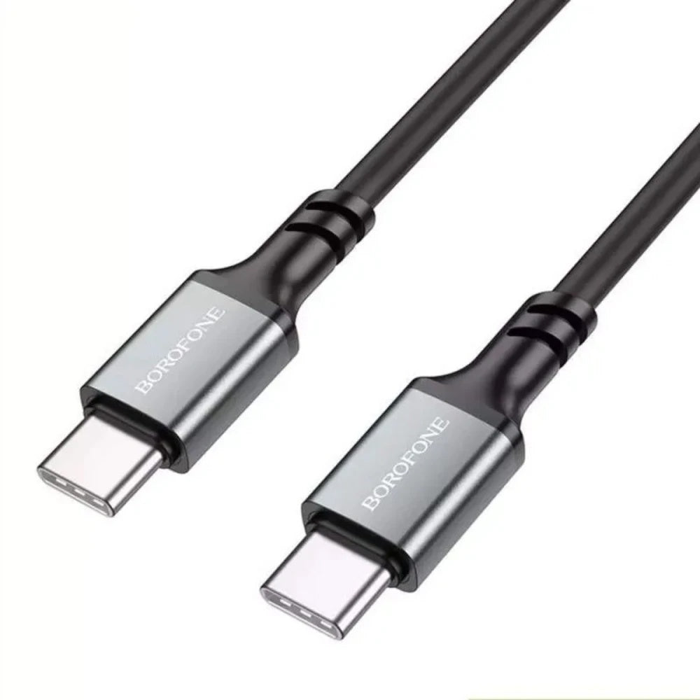 Cablu USB-C la USB-C 60W 3A Borofone BX83 Famous, 1m, Silicon, Negru - imagine 2