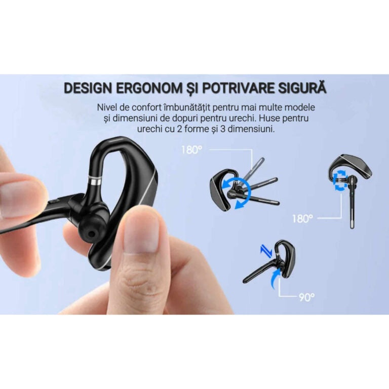 Cască Call Center Bluetooth Techsuit Hearyo A6L, BT 5.3 - imagine 6
