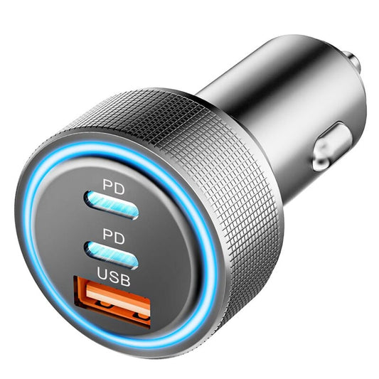 Încărcător Auto Brichetă Techsuit C6 USB + USB-C 60W, 3 Porturi