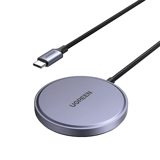 Încărcător Wireless Magnetic Ugreen W703 Qi2, 15W, Cablu 1.5m, Gri