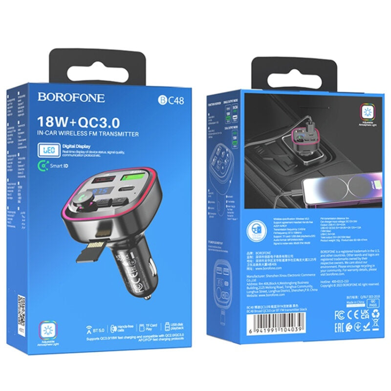 Modulator FM Auto Borofone BC48 Broad, Bluetooth 5.0 - imagine 3