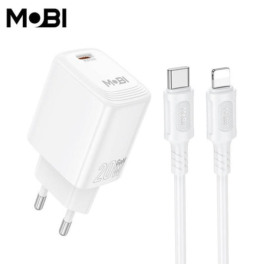 Set Încărcător Priză Mobi MP-20 USB-C PD 20W + Cablu USB-C la