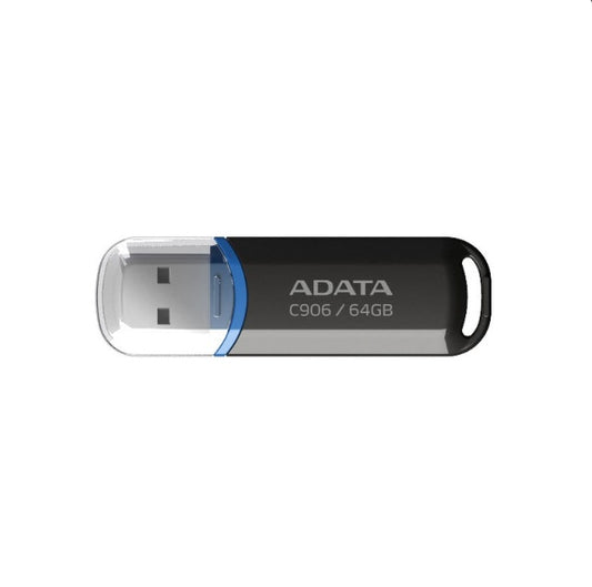 Stick USB-A ADATA C906 64GB, USB 2.0, 30MB/s, Capac Snap-On, Negru