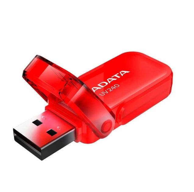 Stick USB-A ADATA UV240 32GB, USB 2.0, Capac Flip, Inel Breloc, Roșu