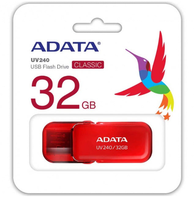 Stick USB-A ADATA UV240 32GB, USB 2.0, Capac Flip, Inel Breloc, Roșu - imagine 3
