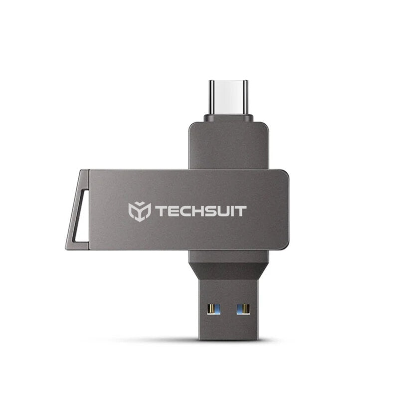 Stick USB Dual Interface Techsuit THSM20, 64GB, USB 3.0 + Type-C, Gri