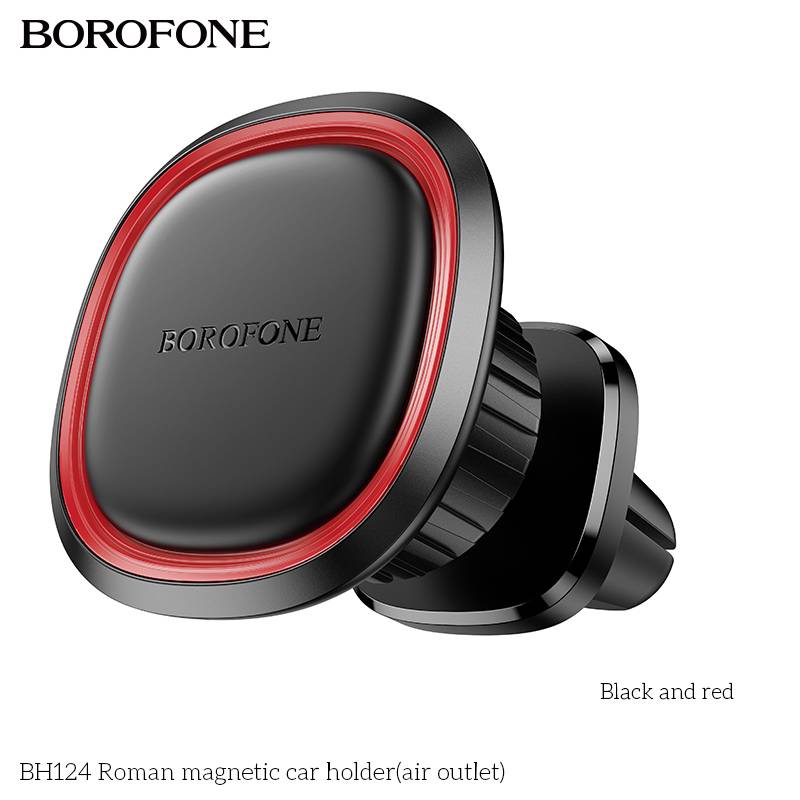 Suport auto Borofone BH124 Roman magnetic negru cu rosu